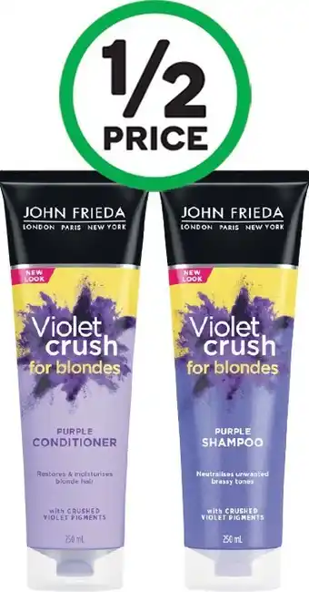 Woolworths John Frieda Violet Crush Shampoo or Conditioner 250ml offer