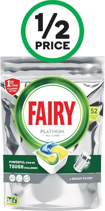 Woolworths Fairy Platinum Dishwashing Tablets Pk 52 offer