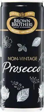 Woolworths Brown Brothers Prosecco Cans 4x250ml offer