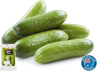 Coles Coles Australian Qukes Baby Cucumbers 250g Pack offer