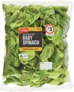 Coles Coles Australian Baby Spinach 120g offer