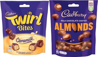 Cadbury or Europe Bitesize 110g-135g