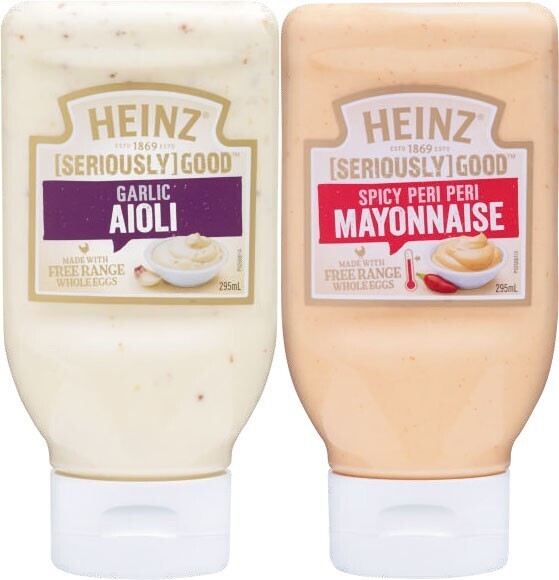 Heinz Seriously Good Mayonnaise or Aioli 285mL295mL offer at Coles