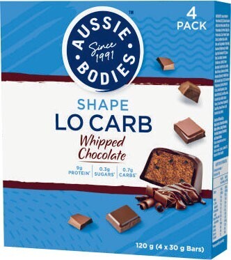 Coles Aussie Bodies Lo Carb Bar 4 Pack 120g offer