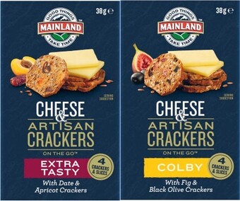 Coles Mainland On The Go Cheese & Artisan Crackers 38g offer