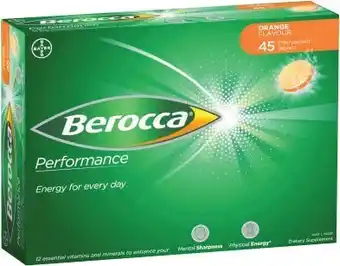 Coles Berocca Performance Orange Effervescents Tablets 45 Pack** offer