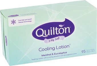 Coles Quilton 3 Ply Cooling Facial Tissues 95 Pack offer