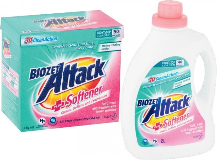 Biozet Attack Plus Laundry Powder 2kg or Liquid 2 Litre offer at Coles