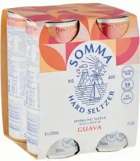 Coles NEW SOMMA Guava Alcoholic Seltzer Cans 4x250mL offer