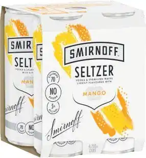 Coles NEW Smirnoff Seltzer Mango Cans 4x250mL offer