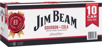 Coles Jim Beam White & Cola Cans 10x375mL offer