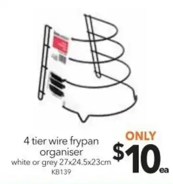 Cheap as Chips 4 Tier Wire Frypan Organiser offer