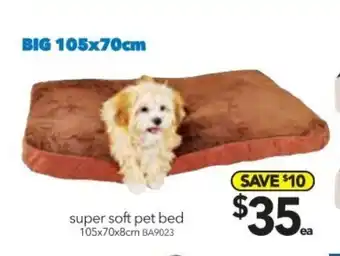 Cheap as Chips Super Soft Pet Bed 105x70x8cm offer