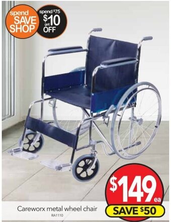 Cheap as Chips Careworx Metal Wheel Chair RA1110 offer