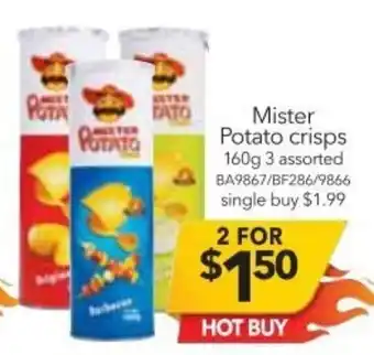 Mister Potato Crisps 160g