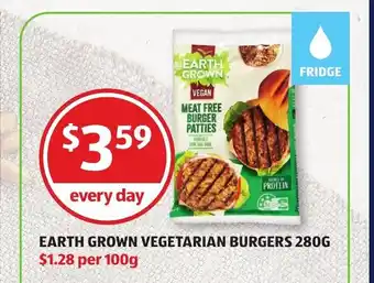 Earth Grown Vegetarian Burgers 280g