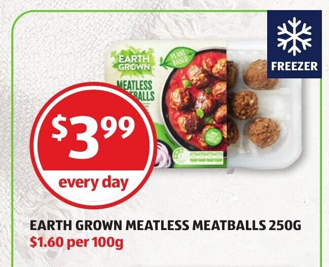 Earth Grown Meatless Meatballs 250g offer at ALDI