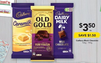 Drakes Cadbury Block Chocolate 150g-190g offer