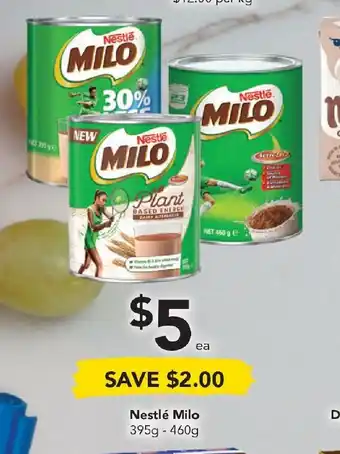 Drakes Nestlé Milo395g-460g offer
