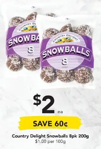 Country Delight Snowballs 8pk 200g