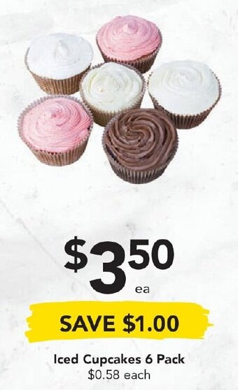 Iced Cupcakes 6 pack