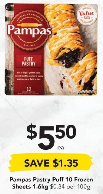 Drakes Pampas Pastry Puff 10 Frozen Sheets offer