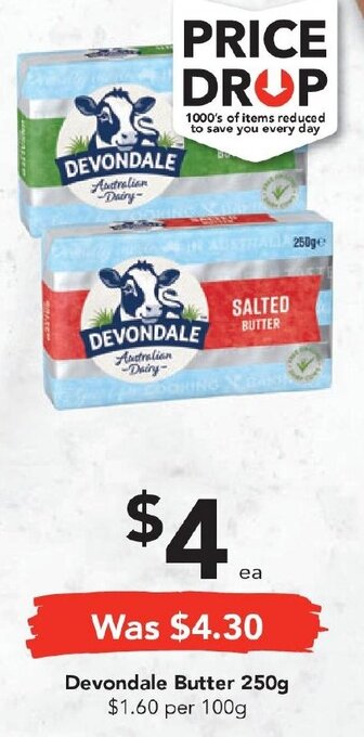 Drakes Devondale Butter 250g offer