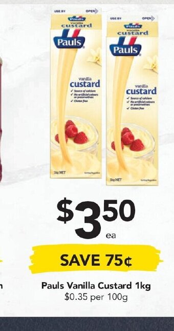 Drakes Pauls Vanilla Custard 1kg offer
