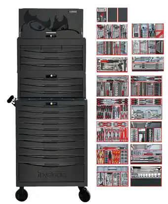 Toolmart Tengtools 1001 pce 19 drawer mega master tool kit metric / af - black offer