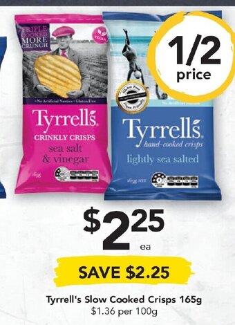 Drakes Tyrrell's Slow Cooked Crisps 165g offer