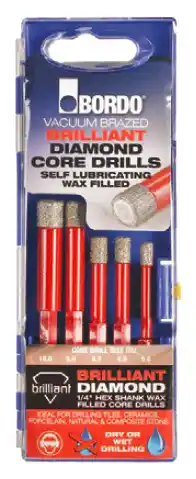Toolmart Bordo 5 pce brilliant diamond core drill set offer
