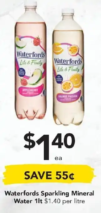 Drakes Waterfords Sparkling Mineral Water 1lt offer