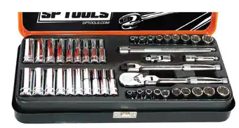 Toolmart Sp tools 43 pce 1/4in dr 6 & 12pt socket set metric/ af offer
