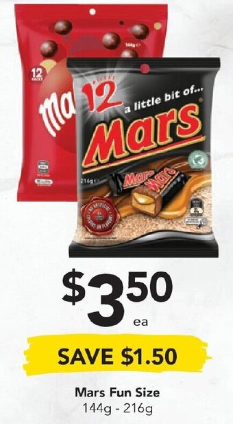Drakes Mars Fun Size 144g-216g offer