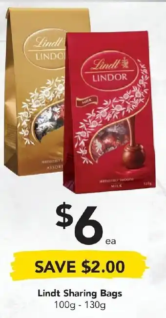 Drakes Lindt Sharing Bags 100-130g offer