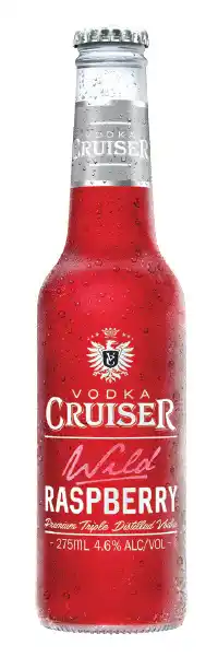 The Bottle O Vodka cruiser wild raspberry bottle 275ml 4 pack offer