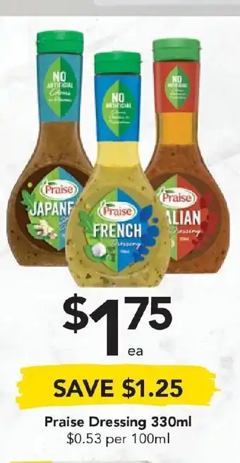Drakes Praise Dressing 330ml offer