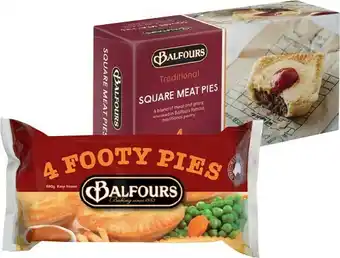IGA Balfours Pies, Giant Sausage Rolls or Pasties 4 Pack Selected Varieties offer