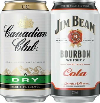 IGA Canadian Club or Jim Beam 4.8% Varieties 10 Pack offer