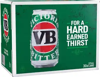 Cellarbrations Victoria Bitter Block Cans 375mL 30 Pack offer