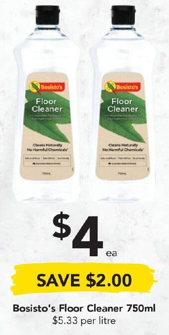 Drakes Bosisto's Floor Cleaner 750ml offer