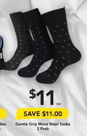 Drakes Gentle Grip Mens Wool Socks 3 pack offer