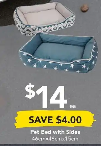 Drakes Pet Bed with Sides 46cmx46cmx15cm offer