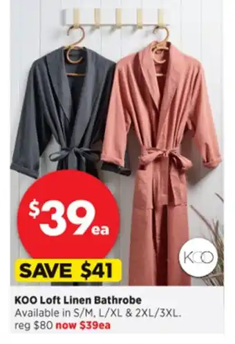 Spotlight Loo Loft Linen Bathrobe offer