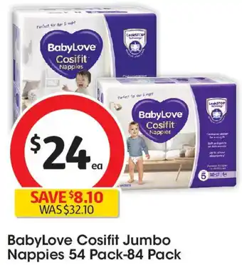 Coles Babylove cosifit jumbo nappies offer