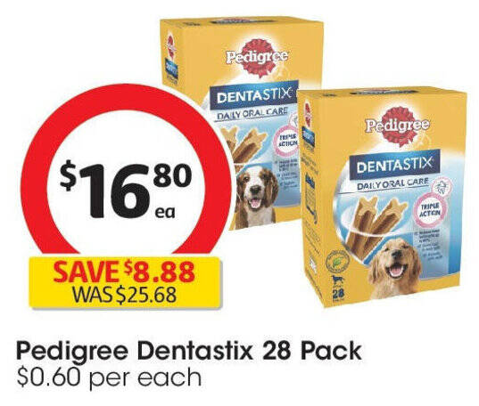 Pedigree dentastix offer at Coles