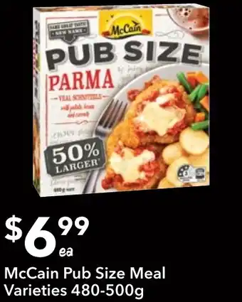 Ritchies Mccain pub size meal varieties offer