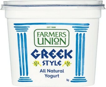 Woolworths Farmers Union Greek Style Yogurt 1 kg offer