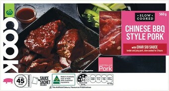 Woolworths Woolworths COOK Slow Cooked Chinese BBQ Style Pork with Char Siu Sauce 560g offer