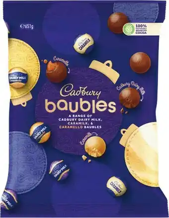 Woolworths Cadbury Baubles 651g offer